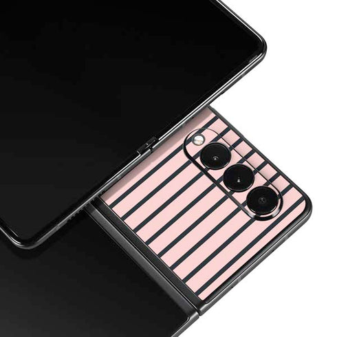 Pink and Black Stripes Galaxy Z Fold3 5G Skin