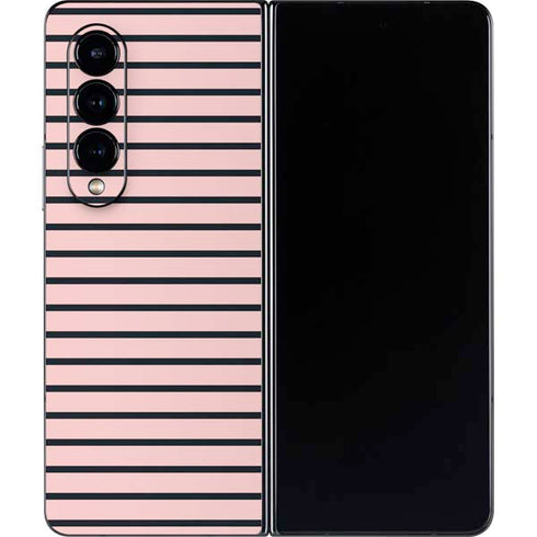 Pink and Black Stripes Galaxy Z Fold4 5G Skin