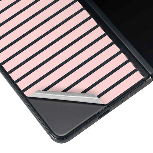 Pink and Black Stripes Galaxy Z Fold4 5G Skin