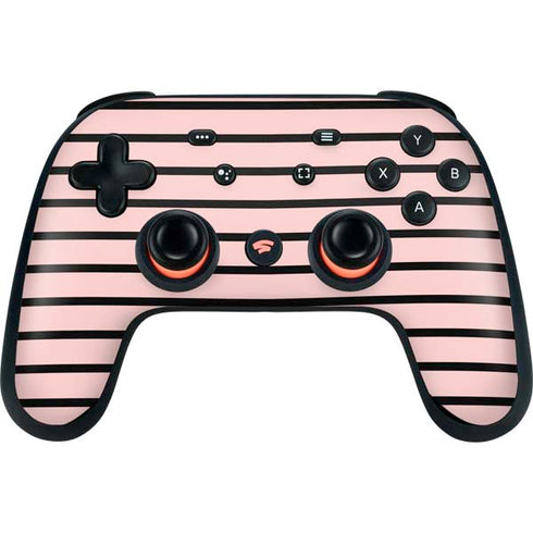 Pink and Black Stripes Google Stadia Controller Skin