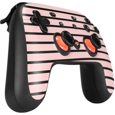 Pink and Black Stripes Google Stadia Controller Skin
