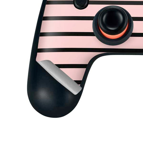 Pink and Black Stripes Google Stadia Controller Skin