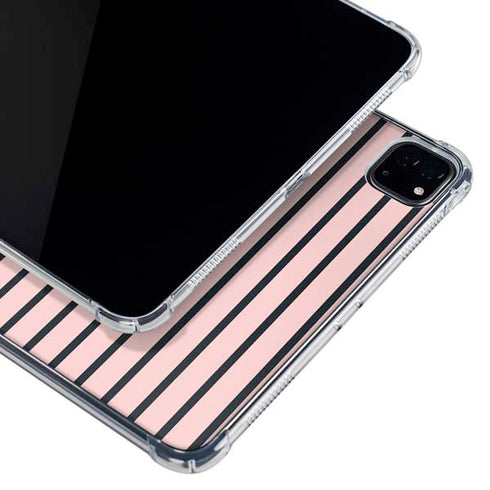 Pink and Black Stripes iPad Pro 12.9in (2020) Clear Case