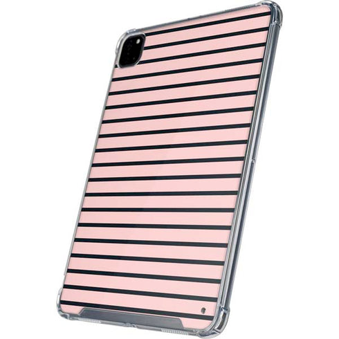 Pink and Black Stripes iPad Pro 12.9in (2020) Clear Case