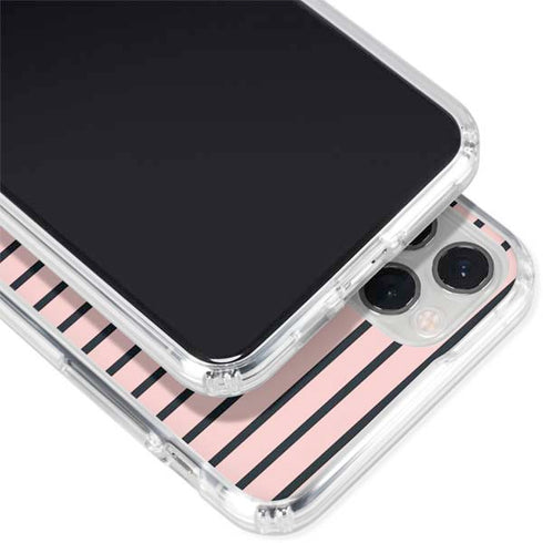 Pink and Black Stripes iPhone 11 Pro Clear Case