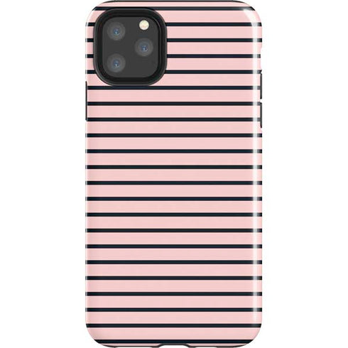 Pink and Black Stripes iPhone 11 Pro Max Impact Case
