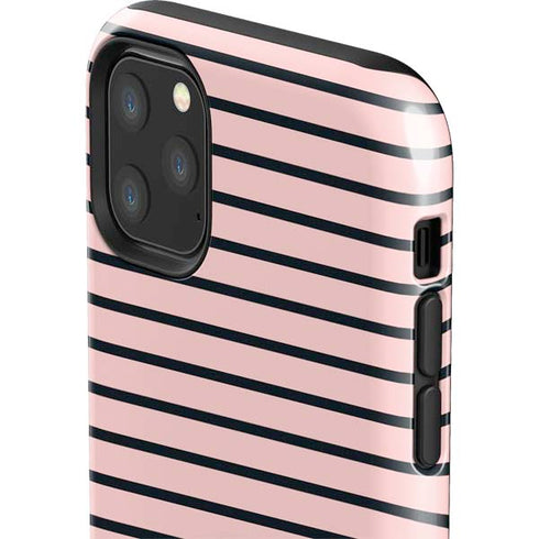 Pink and Black Stripes iPhone 11 Pro Max Impact Case