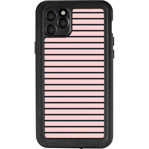 Pink and Black Stripes iPhone 11 Pro Max Waterproof Case
