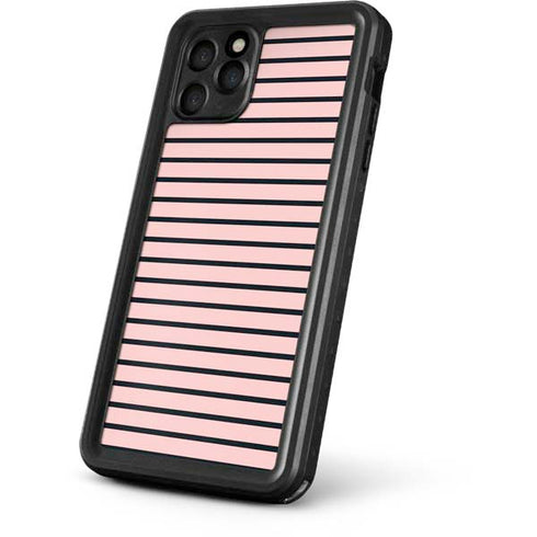 Pink and Black Stripes iPhone 11 Pro Max Waterproof Case