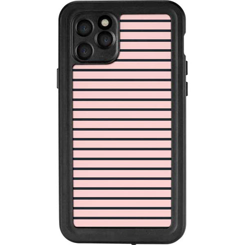 Pink and Black Stripes iPhone 11 Pro Waterproof Case