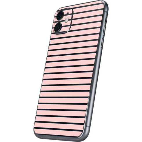 Pink and Black Stripes iPhone 11 Skin