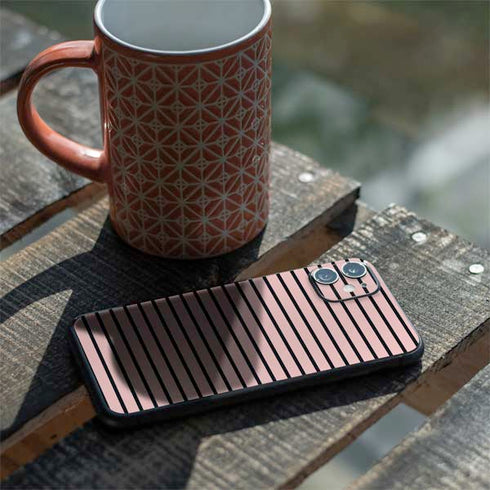 Pink and Black Stripes iPhone 11 Skin