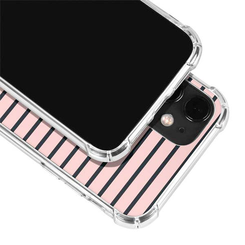 Pink and Black Stripes iPhone 12 Clear Case
