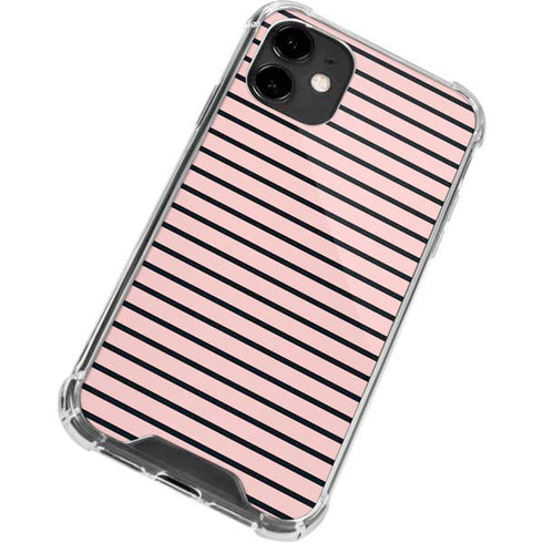 Pink and Black Stripes iPhone 12 Mini Clear Case