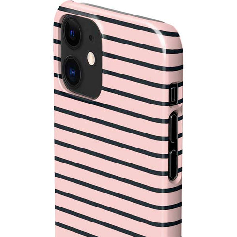 Pink and Black Stripes iPhone 12 Mini Lite Case