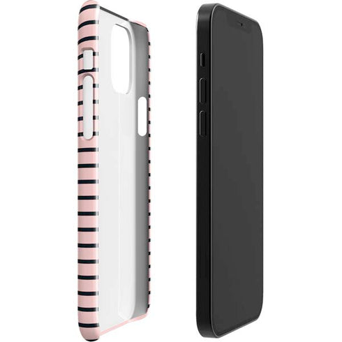 Pink and Black Stripes iPhone 12 Mini Lite Case