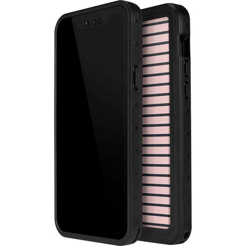 Pink and Black Stripes iPhone 12 Mini Waterproof Case