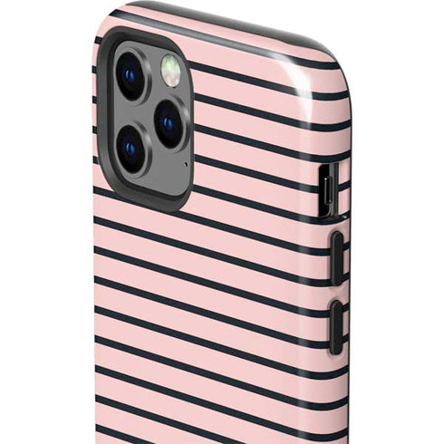 Pink and Black Stripes iPhone 12 Pro Impact Case