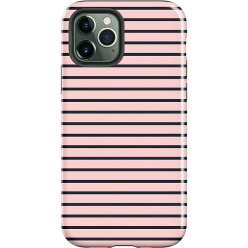 Pink and Black Stripes iPhone 12 Pro Max Impact Case