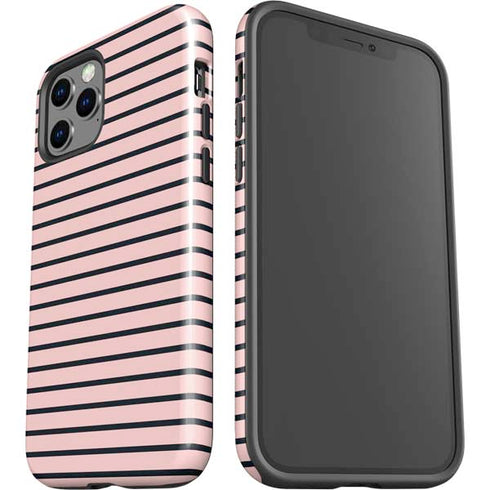 Pink and Black Stripes iPhone 12 Pro Max Impact Case