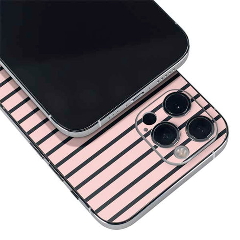 Pink and Black Stripes iPhone 12 Pro Max Skin
