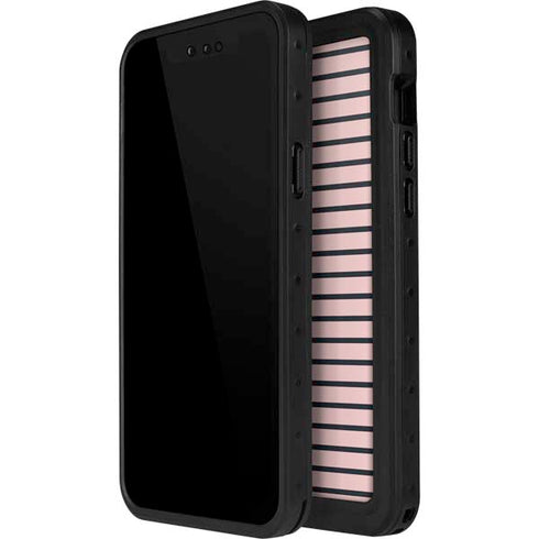 Pink and Black Stripes iPhone 12 Pro Max Waterproof Case