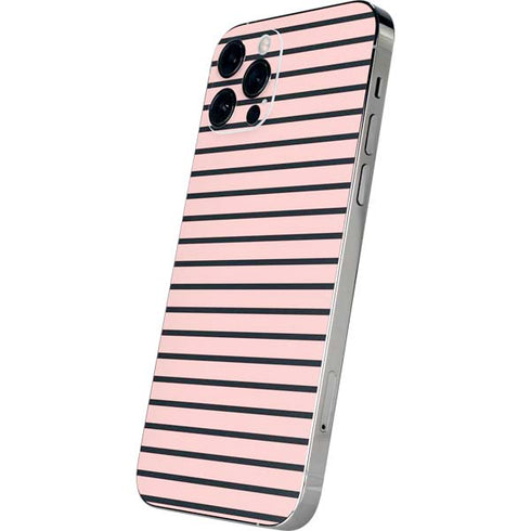 Pink and Black Stripes iPhone 12 Pro Skin