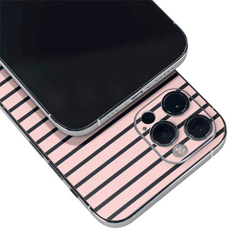 Pink and Black Stripes iPhone 12 Pro Skin