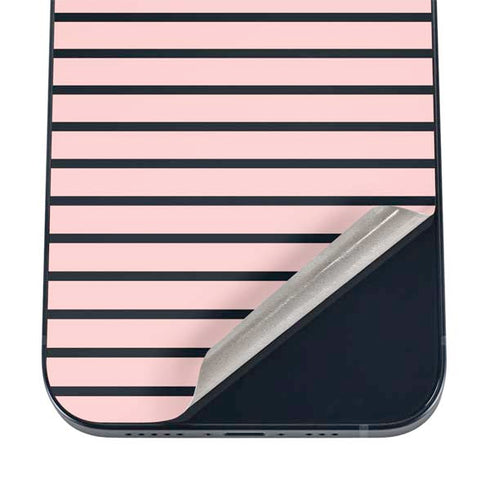 Pink and Black Stripes iPhone 12 Skin