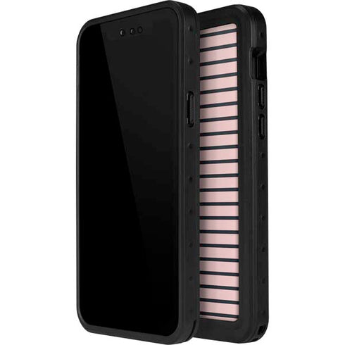 Pink and Black Stripes iPhone 12 Waterproof Case