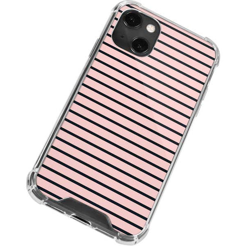Pink and Black Stripes iPhone 13 Mini Clear Case