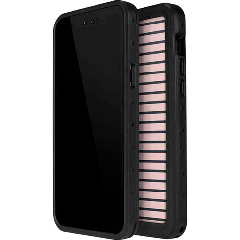 Pink and Black Stripes iPhone 13 Mini Waterproof Case