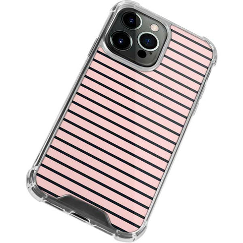 Pink and Black Stripes iPhone 13 Pro Max Clear Case