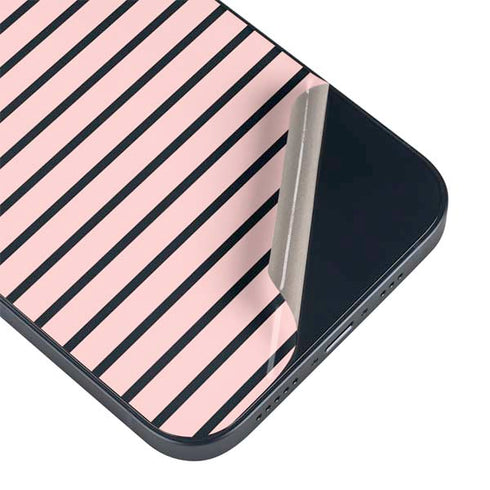 Pink and Black Stripes iPhone 13 Skin