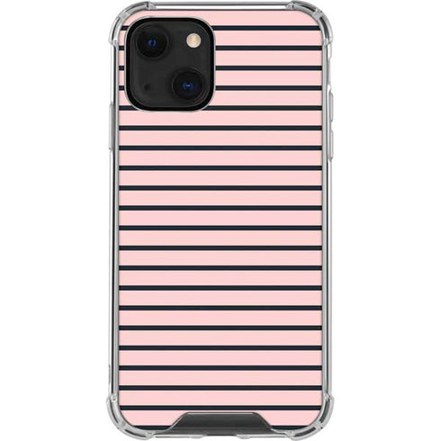 Pink and Black Stripes iPhone 14 Plus Clear Case