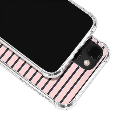 Pink and Black Stripes iPhone 14 Plus Clear Case