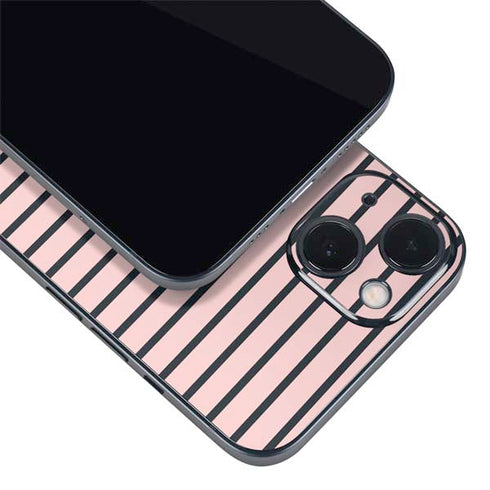 Pink and Black Stripes iPhone 15 Plus Skin