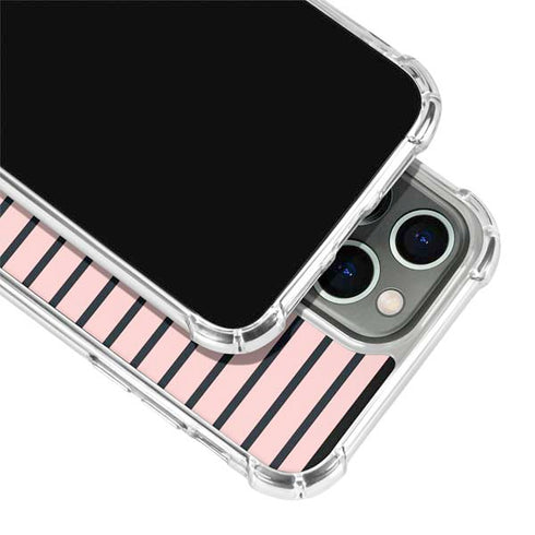 Pink and Black Stripes iPhone 14 Pro Clear Case