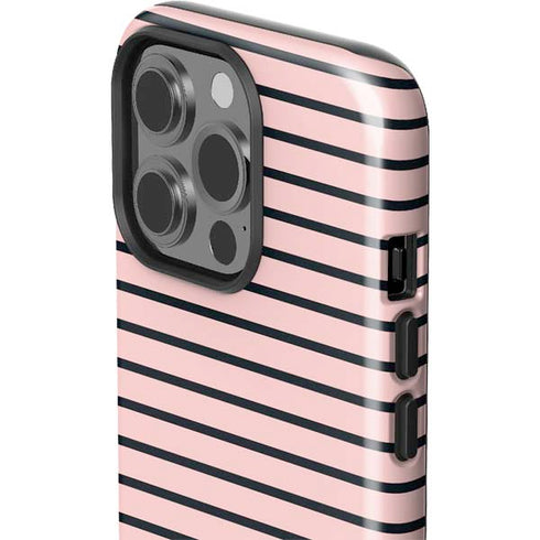 Pink and Black Stripes iPhone 15 Pro Impact Case