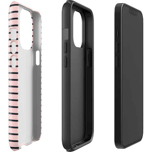 Pink and Black Stripes iPhone 14 Pro Impact Case