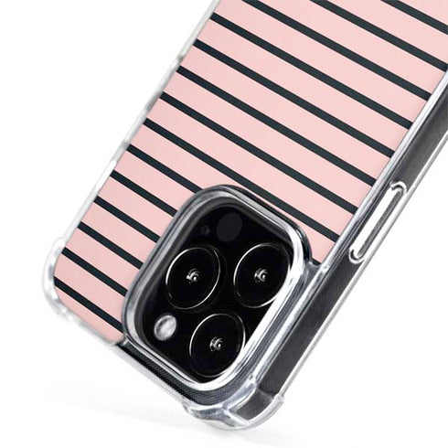 Pink and Black Stripes iPhone 14 Pro MagSafe Case