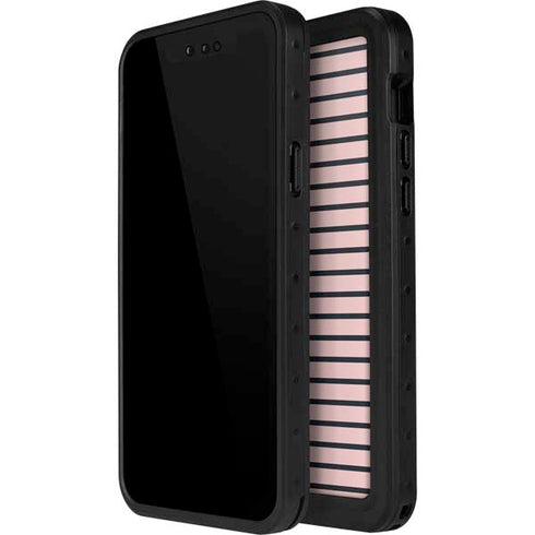 Pink and Black Stripes iPhone 14 Pro Max Waterproof Case
