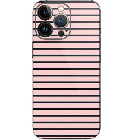 Pink and Black Stripes iPhone 14 Pro Skin