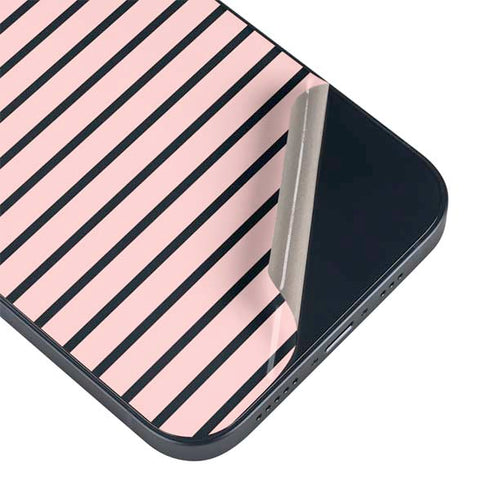 Pink and Black Stripes iPhone 14 Skin