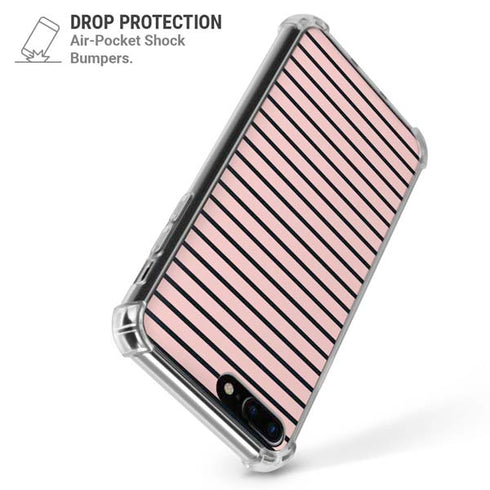 Pink and Black Stripes iPhone 7/8 Plus Clear Case