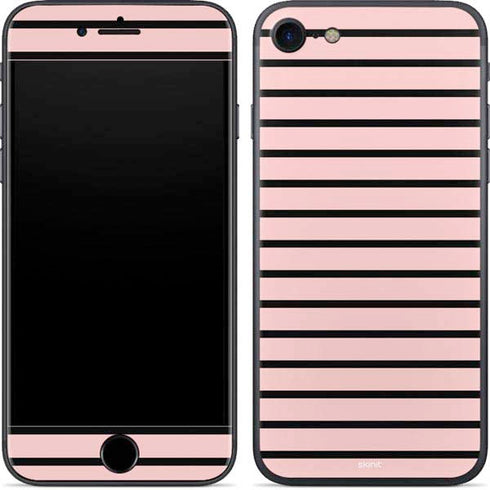 Pink and Black Stripes iPhone 7 Skin