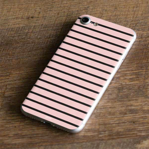 Pink and Black Stripes iPhone 7 Skin