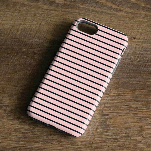 Pink and Black Stripes iPhone 8 Pro Case
