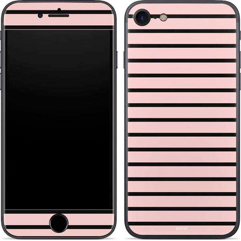 Pink and Black Stripes iPhone 8 Skin