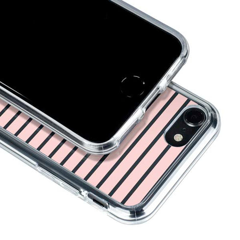 Pink and Black Stripes iPhone SE (2nd & 3rd Gen) Clear Case